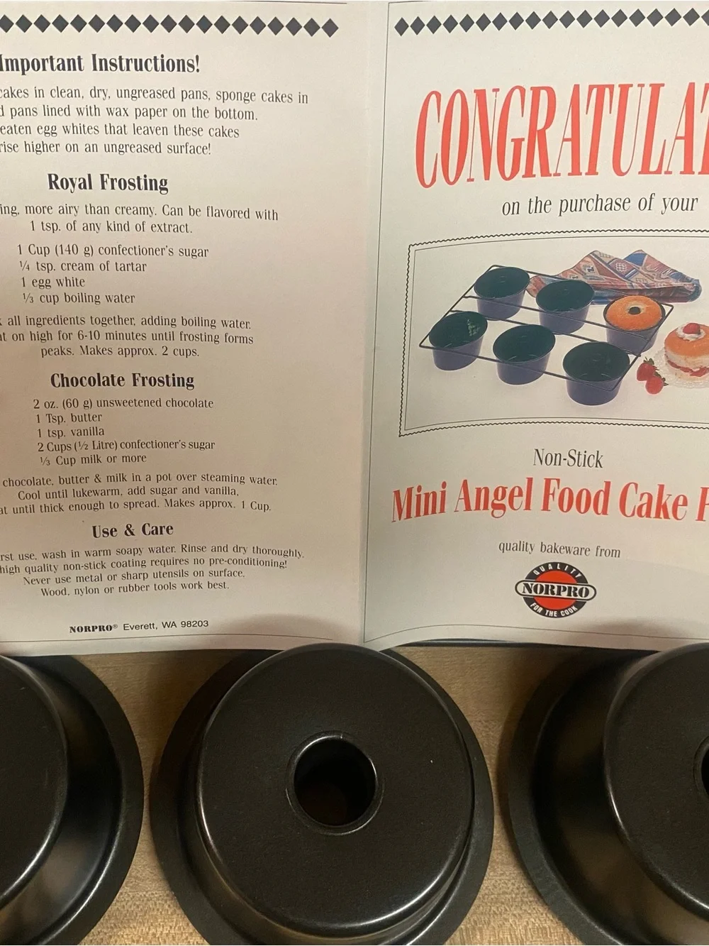 Mini Angel Food Cake Pans - Black